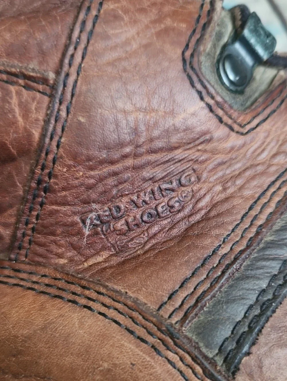 Men's Brown Leather Work Boots - Rugged Lace-Up 8